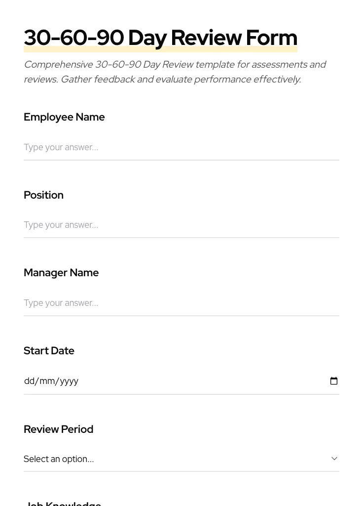 30-60-90 Day Review preview