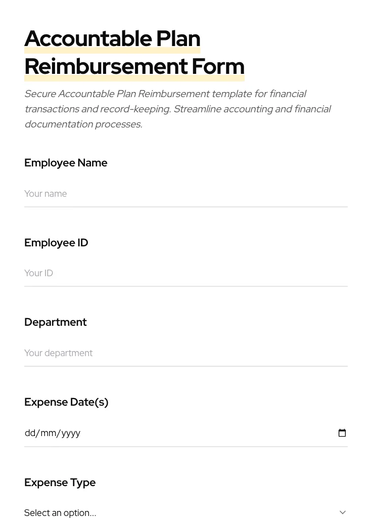 Accountable Plan Reimbursement preview