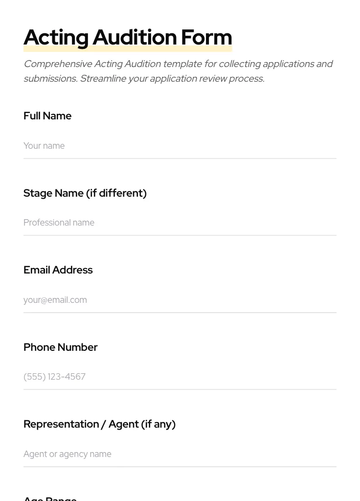 Acting Audition preview