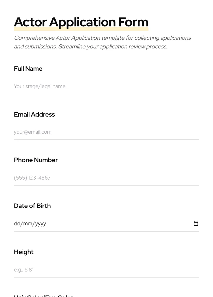 Actor Application preview