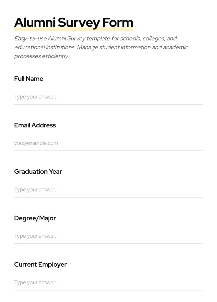 Alumni Survey preview