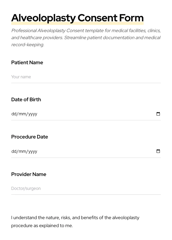 Alveoloplasty Consent preview