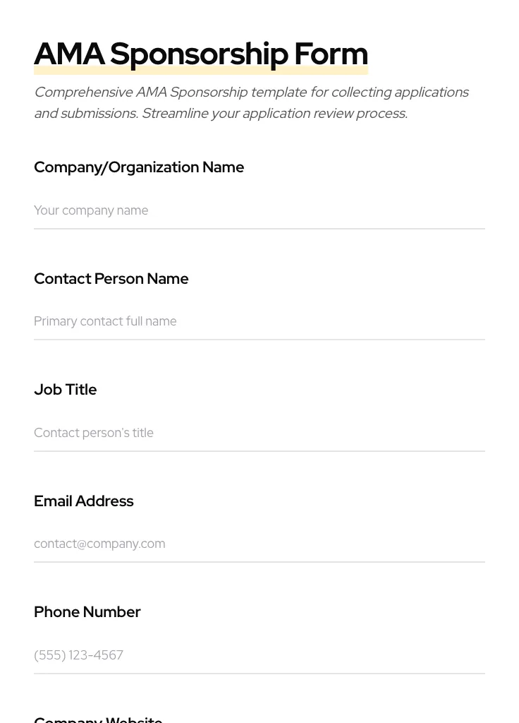AMA Sponsorship preview