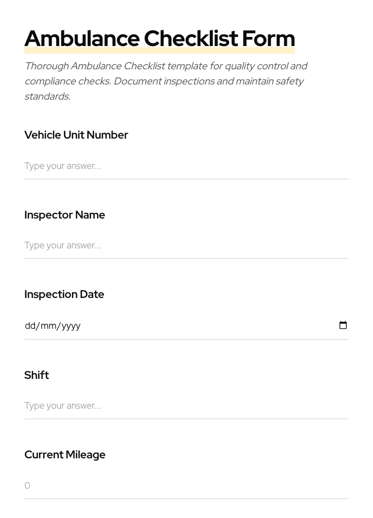 Ambulance Checklist preview