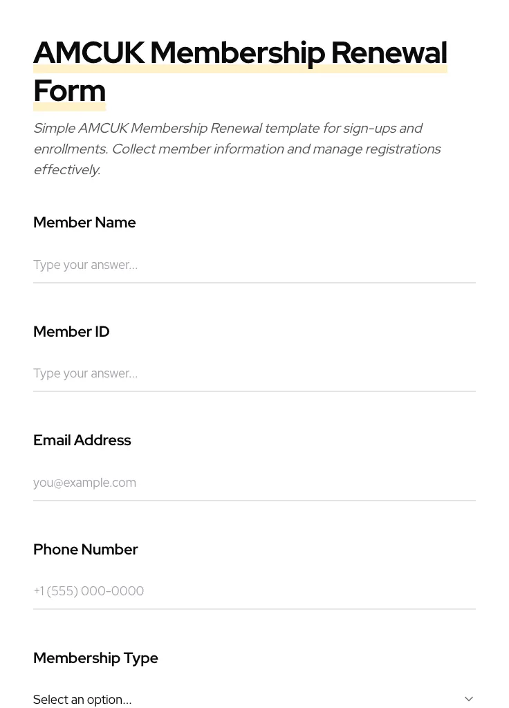 AMCUK Membership Renewal preview