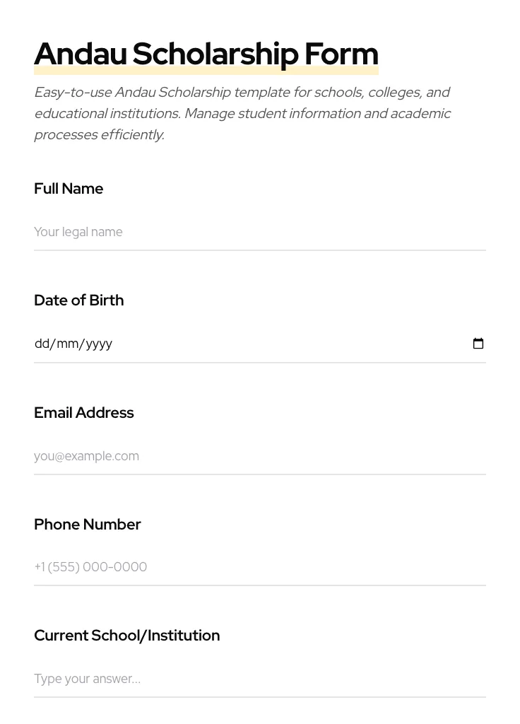 Andau Scholarship preview
