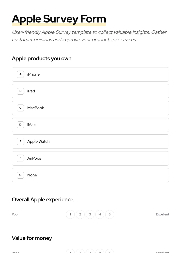 Apple Survey preview