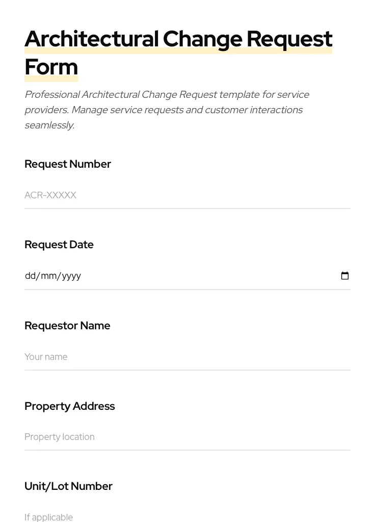 Architectural Change Request preview