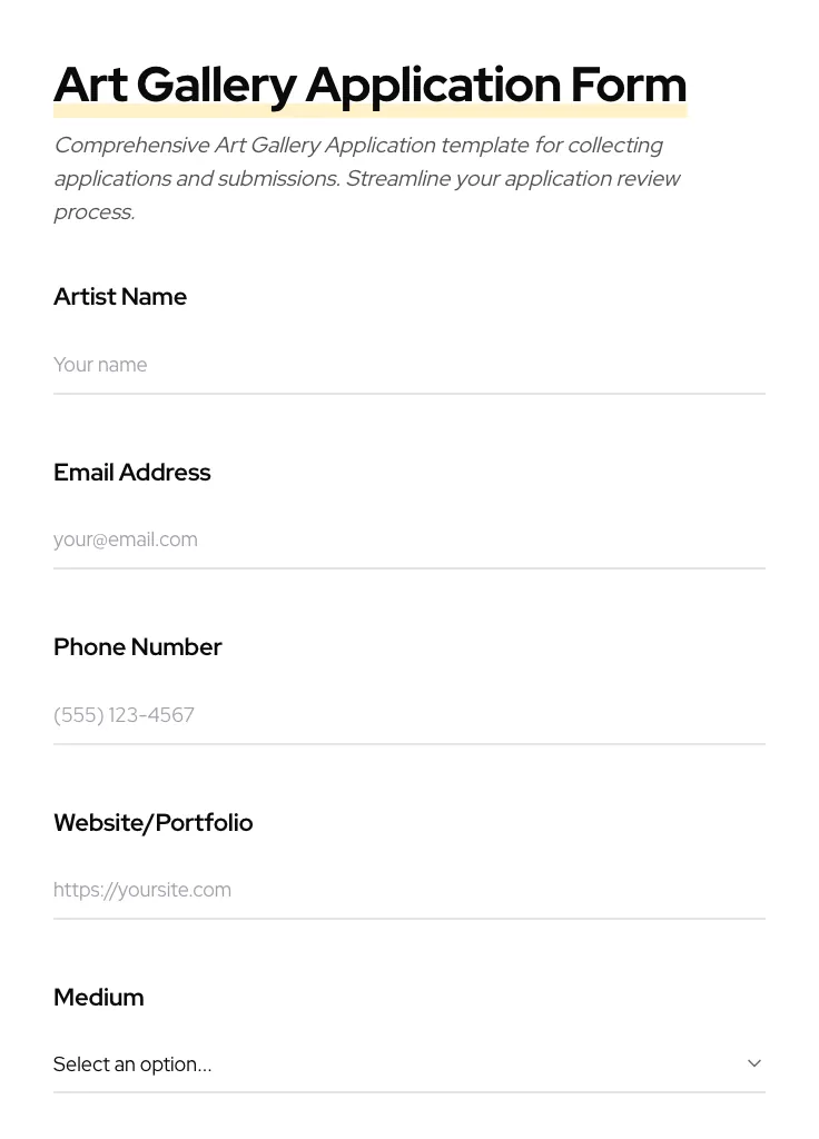 Art Gallery Application preview