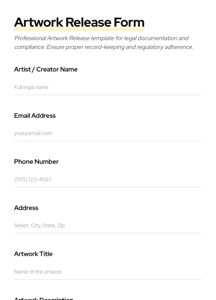 Artwork Release preview