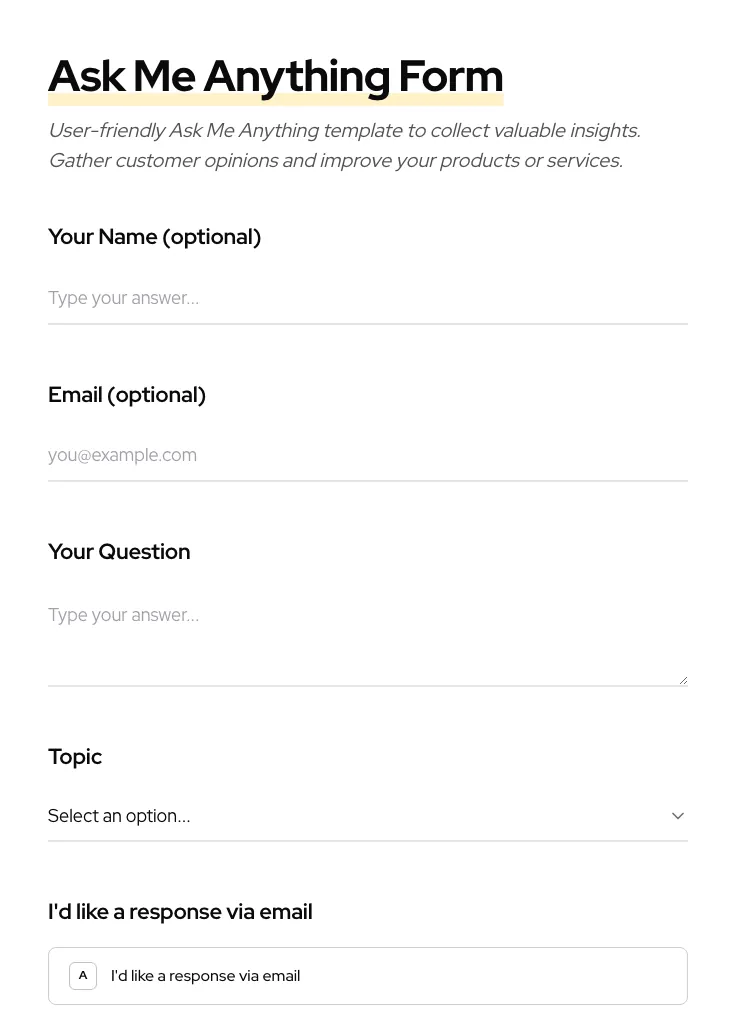 Ask Me Anything preview