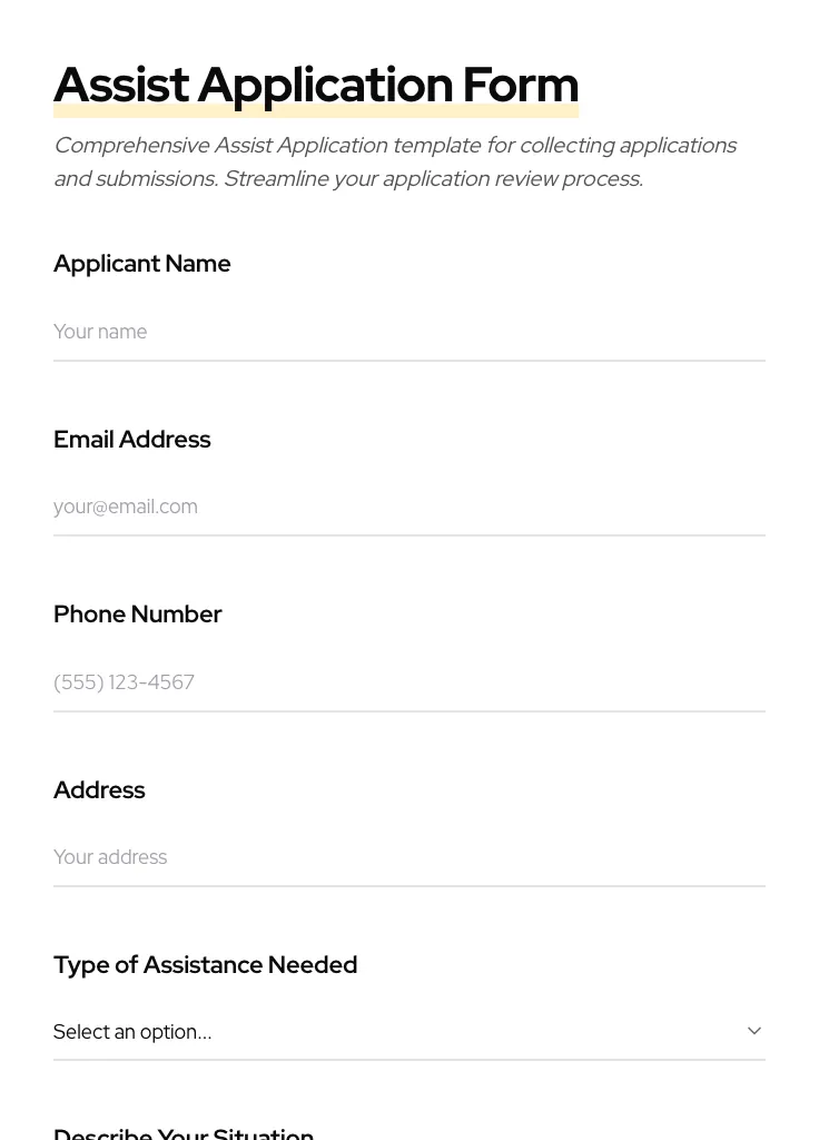 Assist Application preview