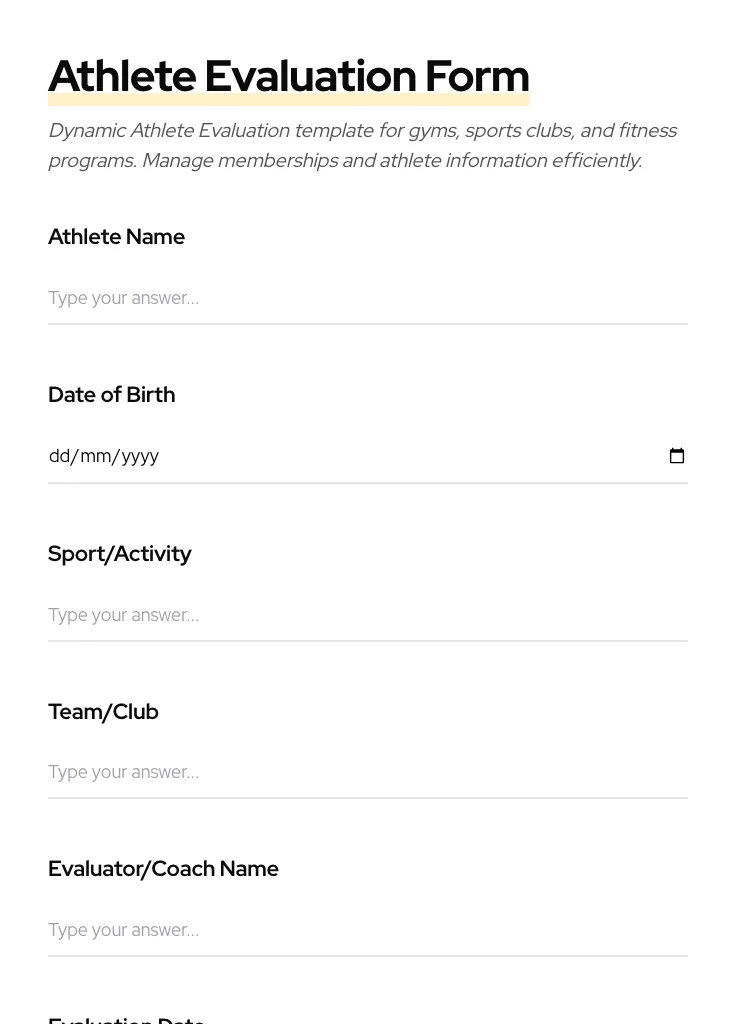 Athlete Evaluation preview