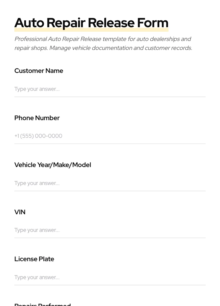 Auto Repair Release preview