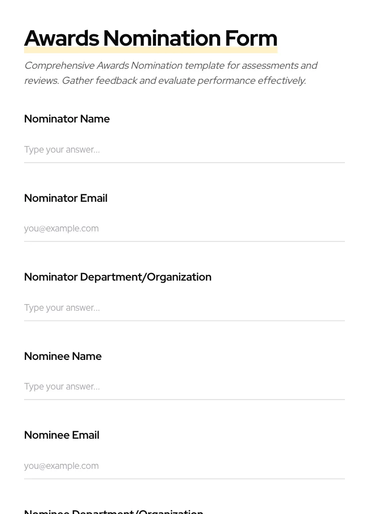 Awards Nomination preview
