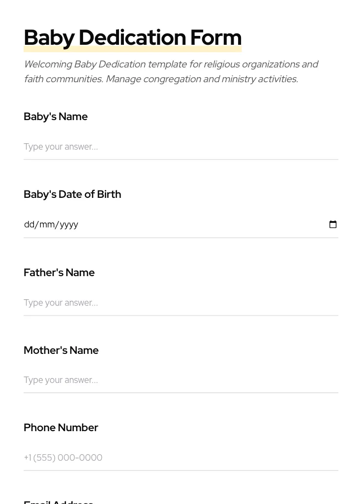 Baby Dedication preview