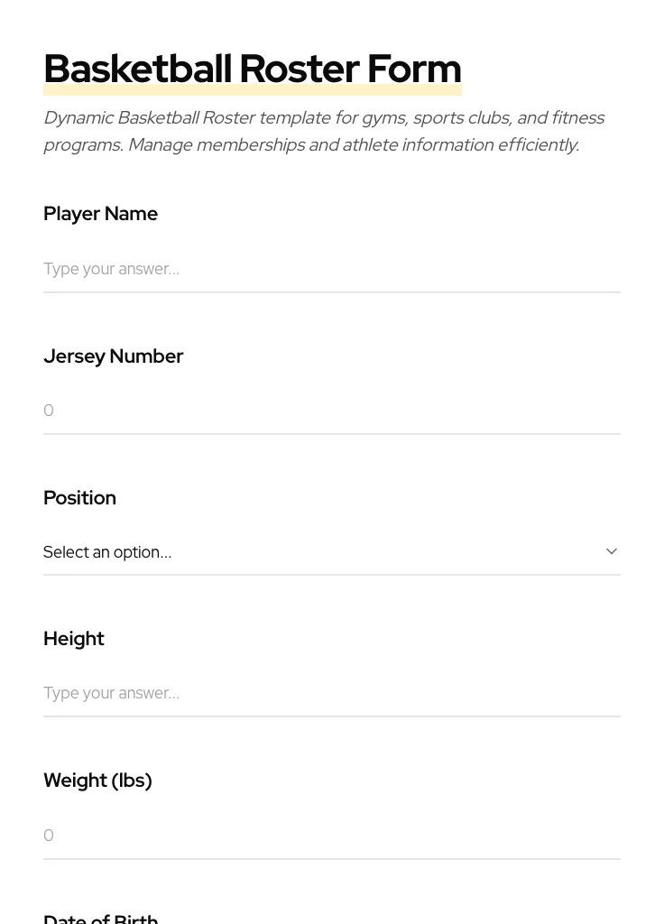 Basketball Roster preview