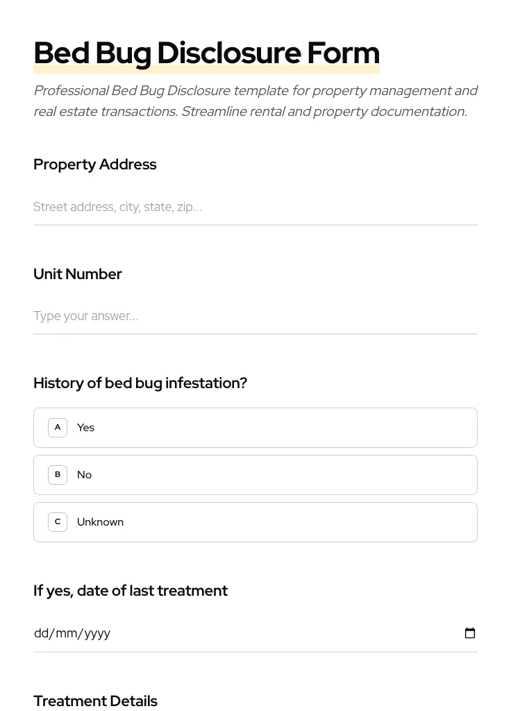 Bed Bug Disclosure preview