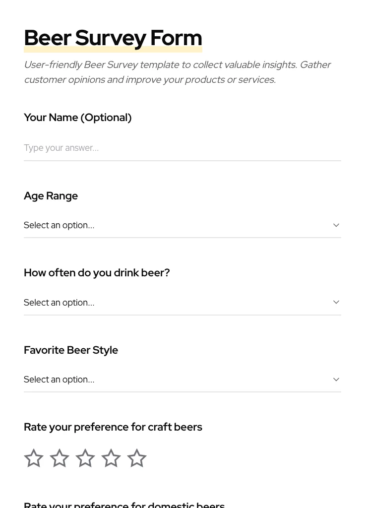 Beer Survey preview