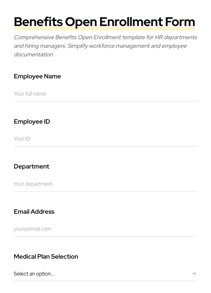 Benefits Open Enrollment preview