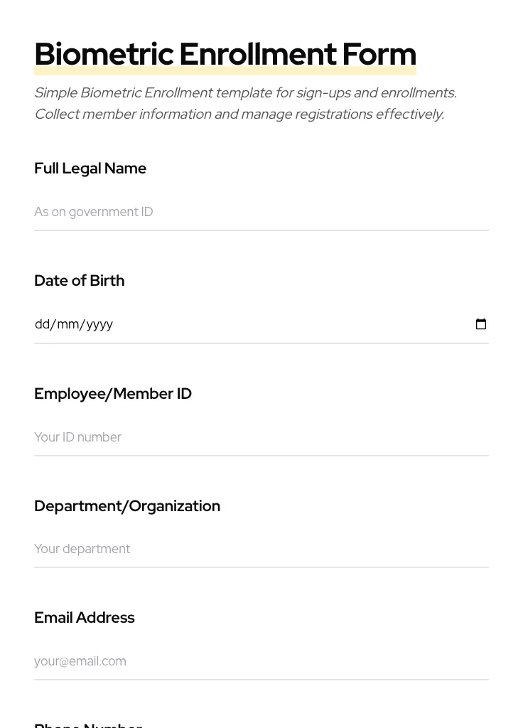 Biometric Enrollment preview