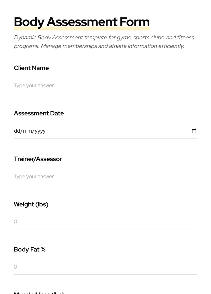 Body Assessment preview