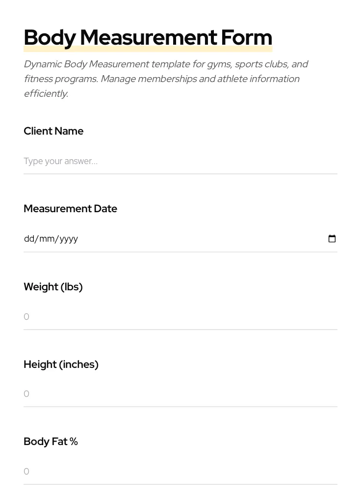 Body Measurement preview