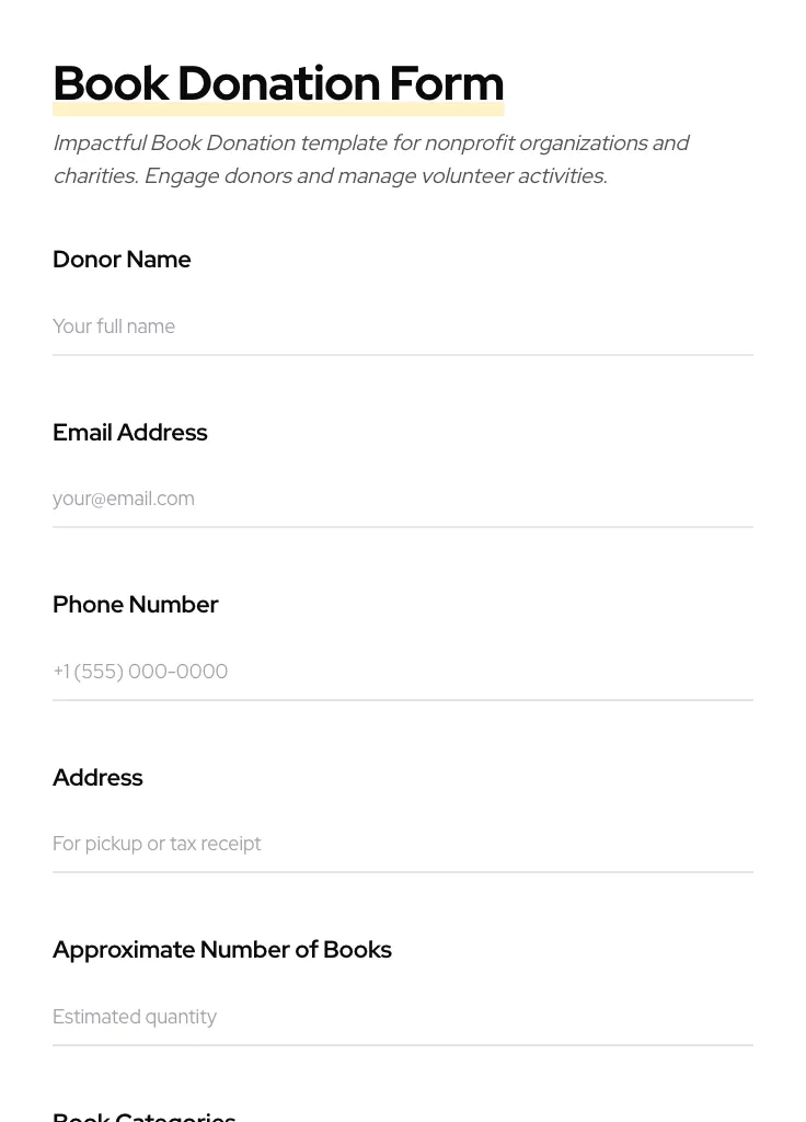 Book Donation preview