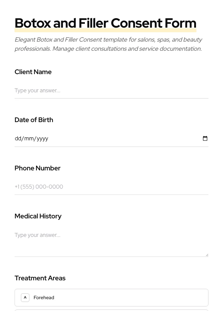 Botox and Filler Consent preview