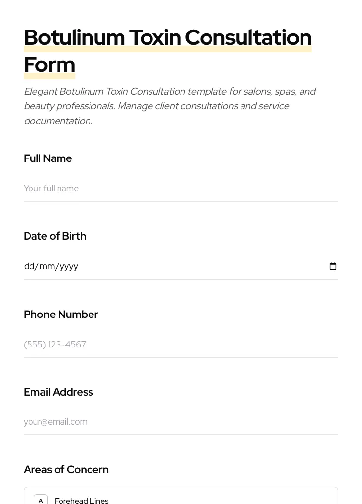 Botulinum Toxin Consultation preview