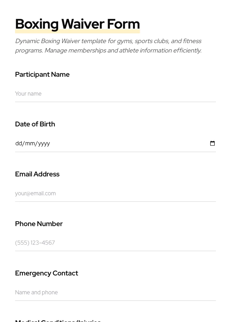 Boxing Waiver preview