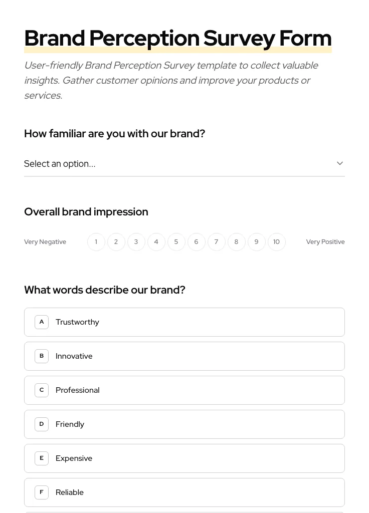 Brand Perception Survey preview