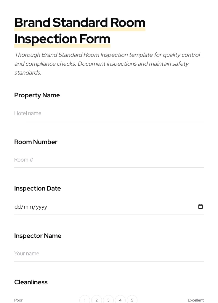 Brand Standard Room Inspection preview