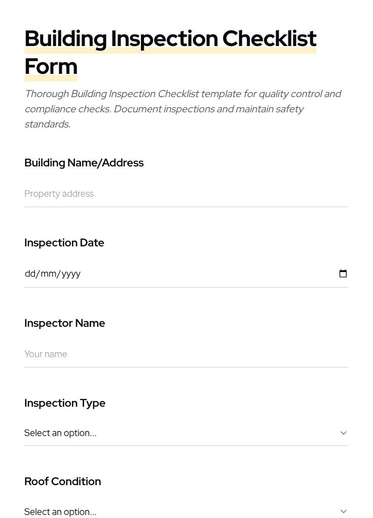 Building Inspection Checklist preview