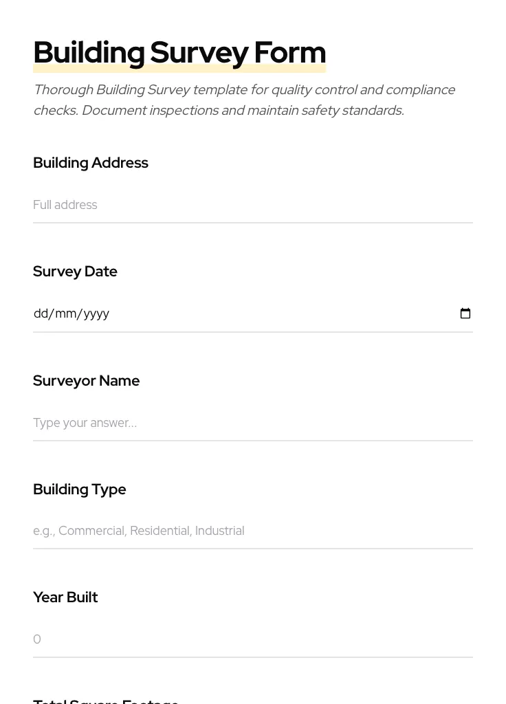 Building Survey preview