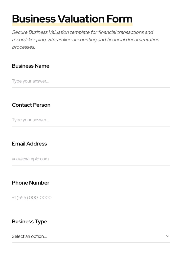 Business Valuation preview