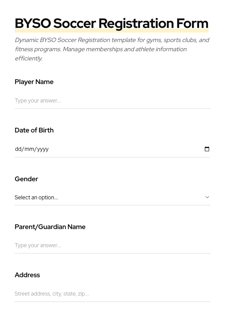 BYSO Soccer Registration preview