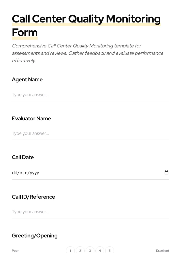 Call Center Quality Monitoring preview