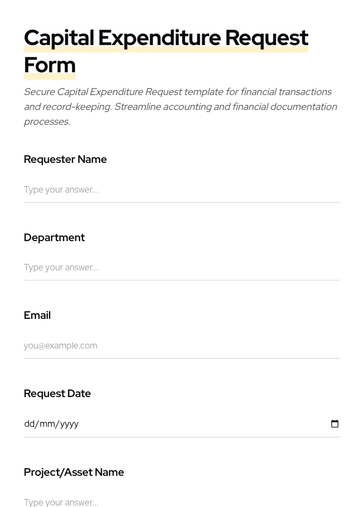 Capital Expenditure Request preview