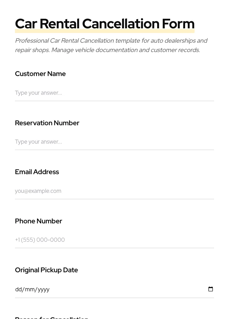 Car Rental Cancellation preview