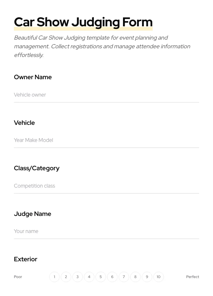 Car Show Judging preview