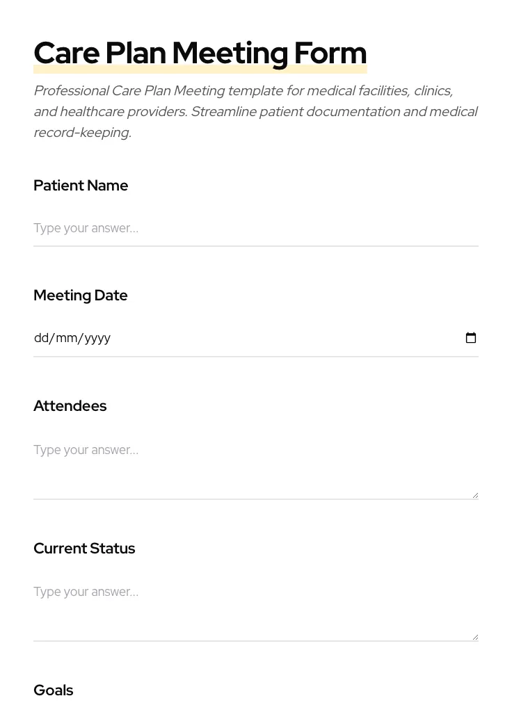 Care Plan Meeting preview