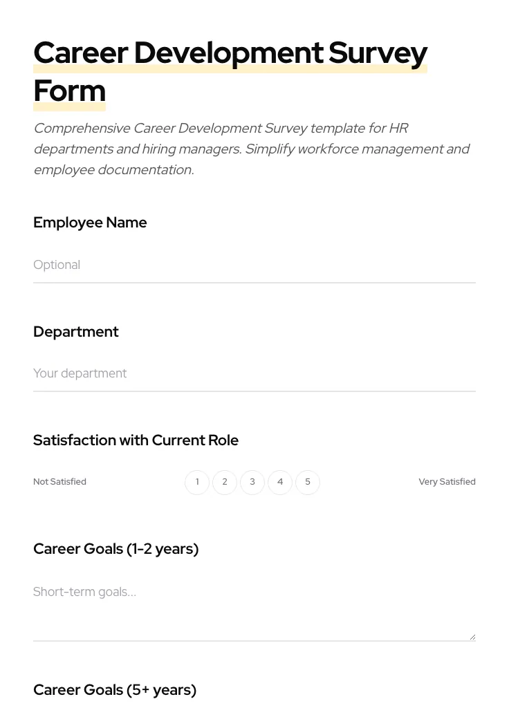 Career Development Survey preview
