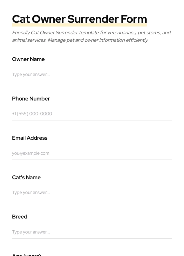 Cat Owner Surrender preview