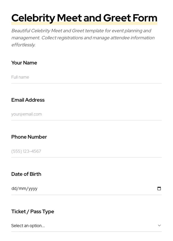 Celebrity Meet and Greet preview