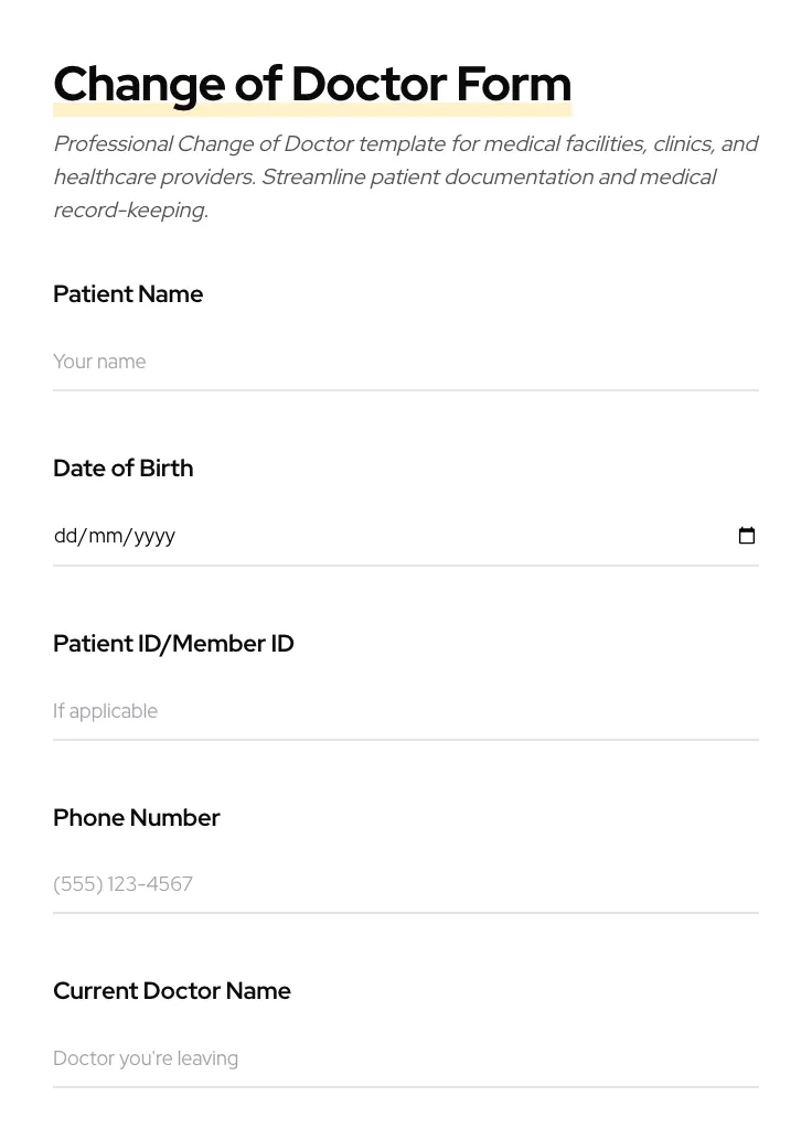 Change of Doctor preview