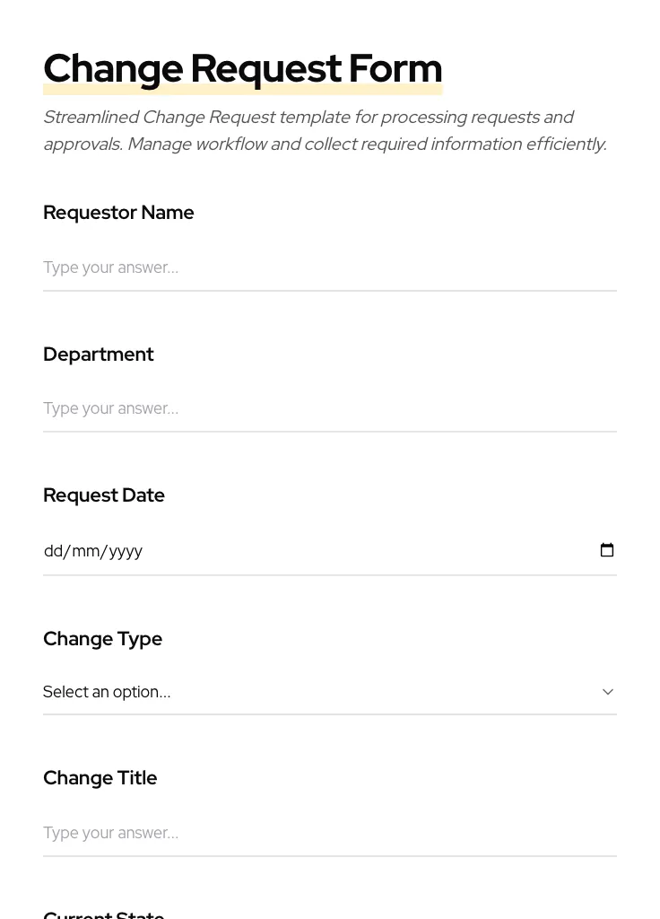 Change Request preview