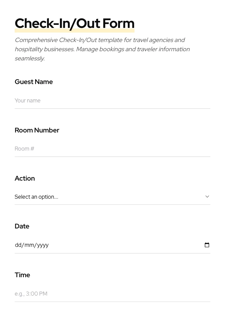 Check-In/Out preview