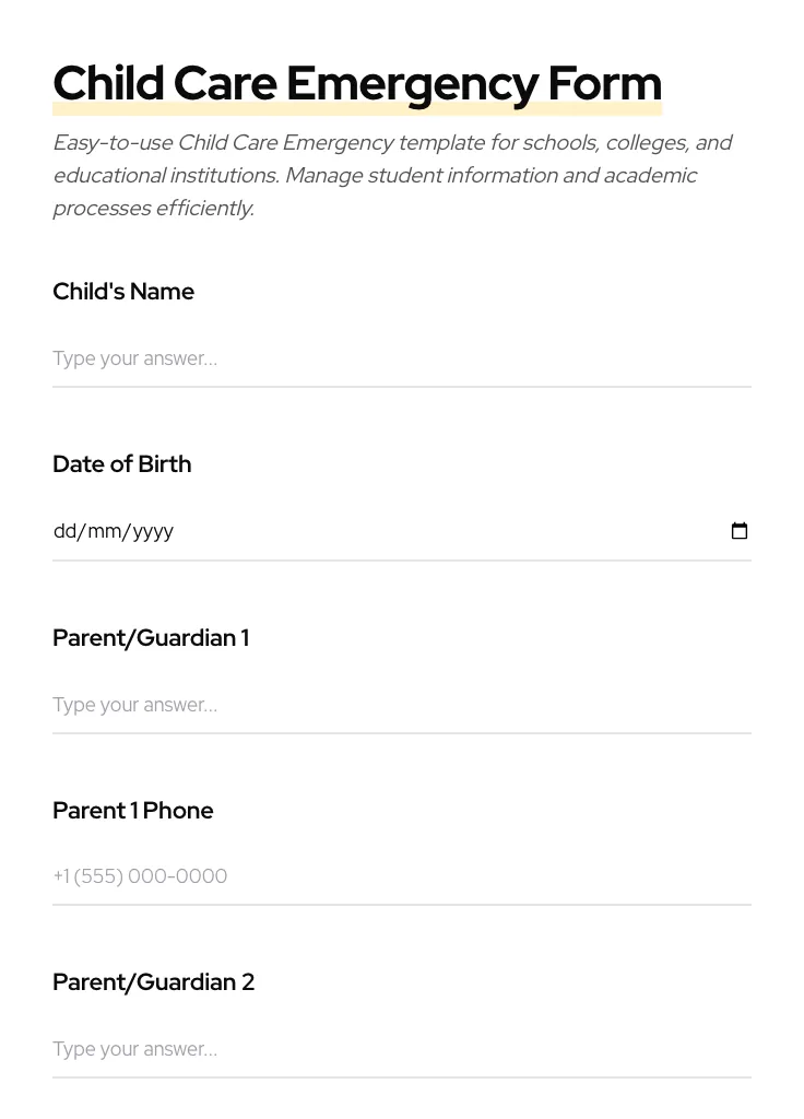 Child Care Emergency preview