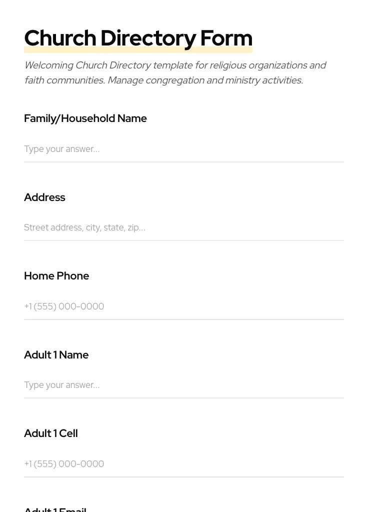 Church Directory preview